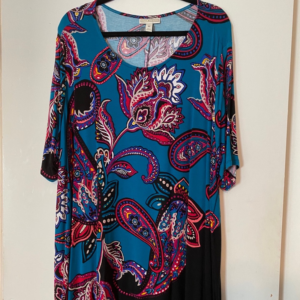 Dana Buchman scoop neck printed top
